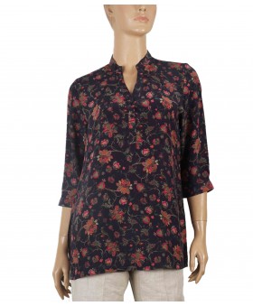 Short Silk Shirt - strawberry 