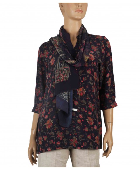 Short Silk Shirt - strawberry 