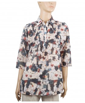 Casual Kurti - Beige Abstract