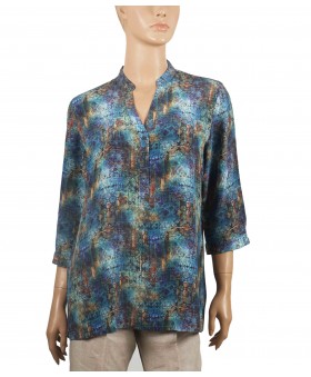 Short Silk Shirt - Abstract