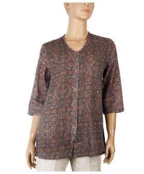 Casual Kurti - Deep Brown Full Pintuck 