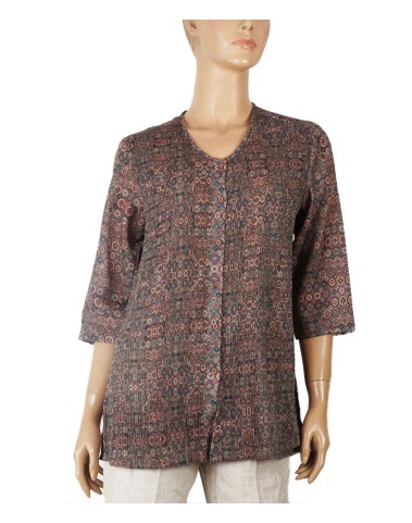 Casual Kurti - Deep Brown Full Pintuck 