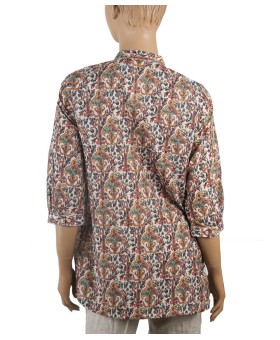 Casual Kurti - Beige ethnic print