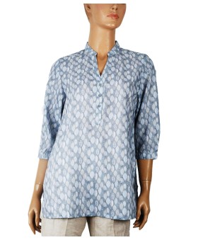 Casual Kurti - Grey Leaf