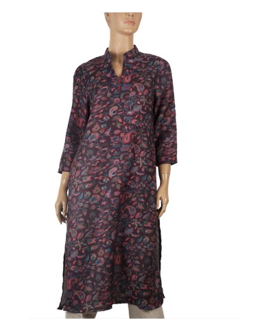 Tunic - Floral And Paisley On Brown Base