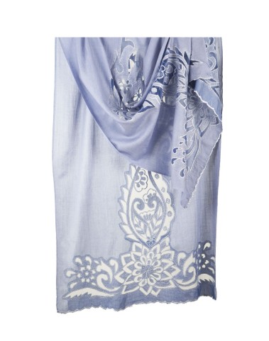 Light Blue Cutwork Stole