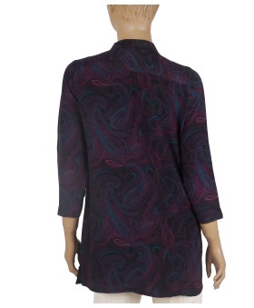 Antique Silk Kurti - Purple Paisley