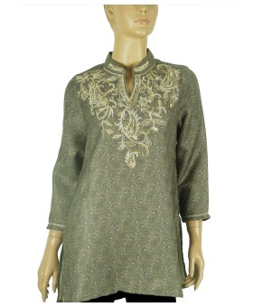 Casual Kurti - Green Embroidery