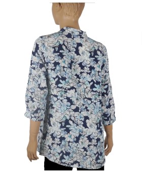 Short Silk Shirt - Floral Abstract 