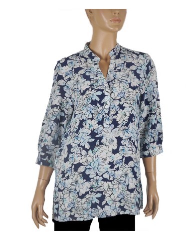 Short Silk Shirt - Floral Abstract 