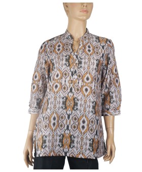 Casual Kurti - Yellow Ikat