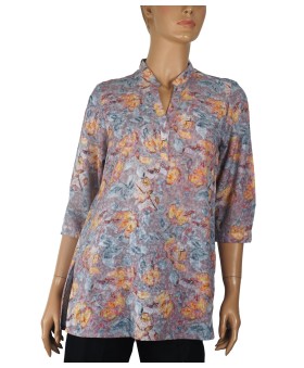 Casual Kurti - Orange Flowers