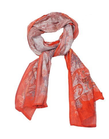 Cotton Scarves - Orange Paisley