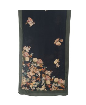 Crepe Silk Scarf - Flowers