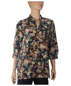 Short Silk Shirt - Flowers 