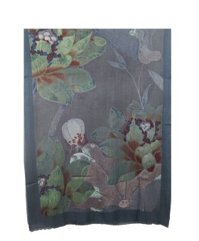Denim Floral Box Stole