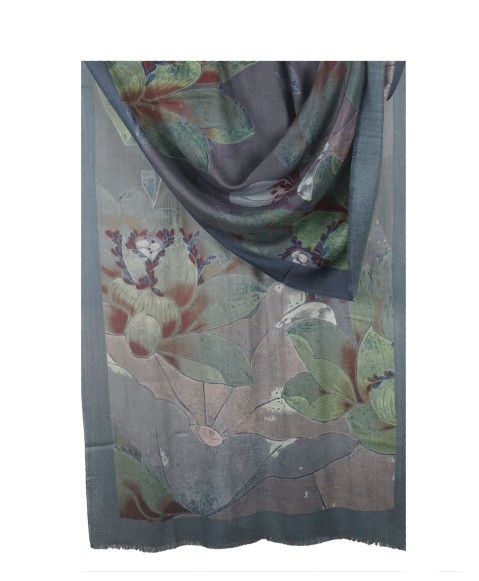 Denim Floral Box Stole