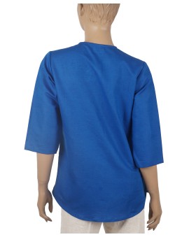 Embroidered Casual Shirt - Electric Blue Embroidery 