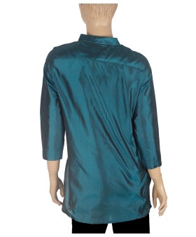 Silk Shirt - Green Pintuck