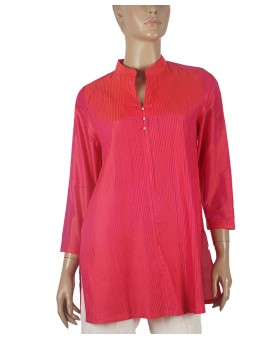 Silk Shirt - Pink Pintuck