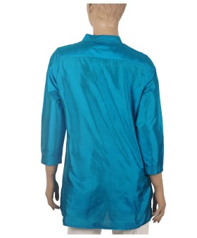 Silk Shirt - Blue Pintuck