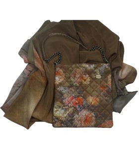 Scarf Set -Orange Flowers