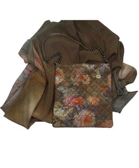 Scarf Set -Orange Flowers