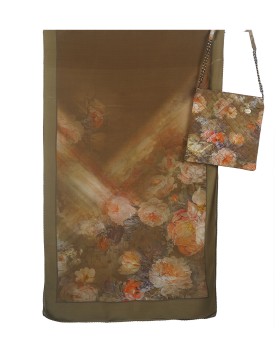 Scarf Set -Orange Flowers