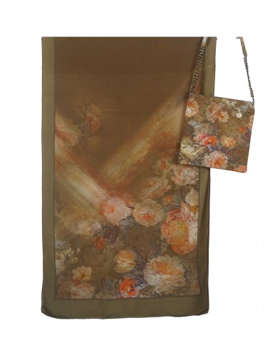 Scarf Set -Orange Flowers