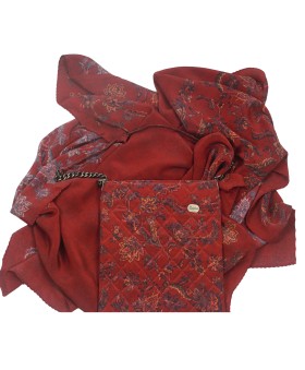 Scarf Set - Maroon Floral 