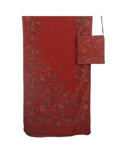 Scarf Set - Maroon Floral 
