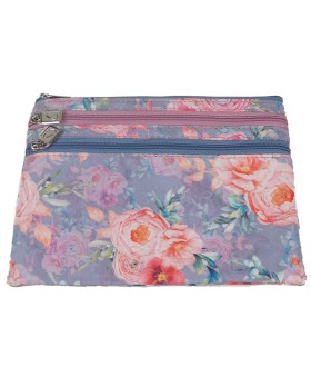 3 Zip Pouch - Peach Roses 