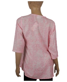 Casual Shirt- Baby Pink Bandhani