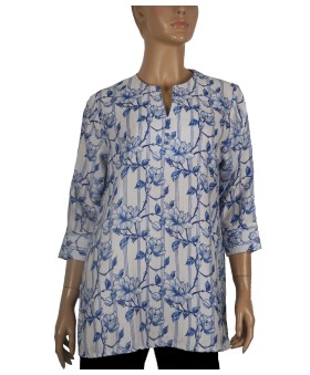 Casual Shirt- Blue Leaf