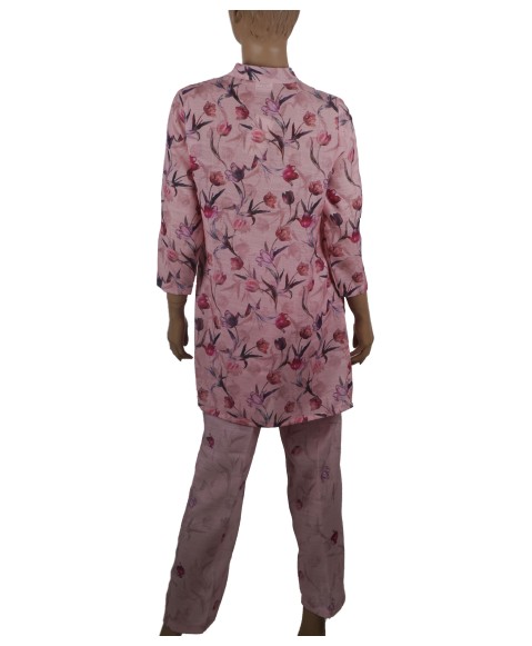 Cotton Co-ord Set - Pink Tulip