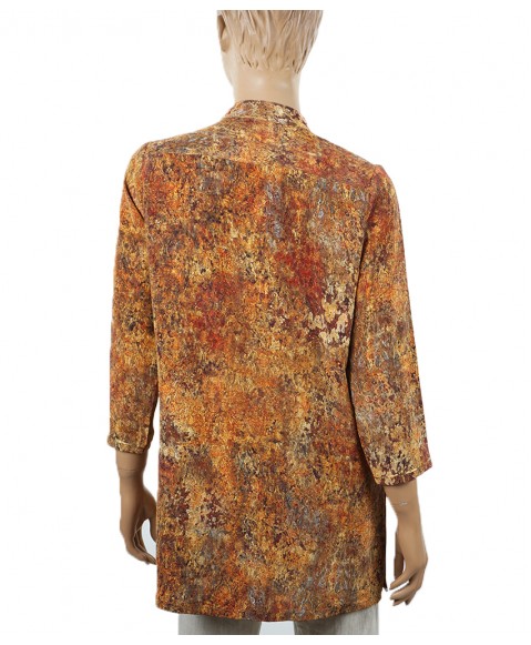 Antique Silk Kurti - Rust Abstract