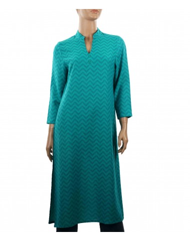 Tunic - Blue Zigzag on Green