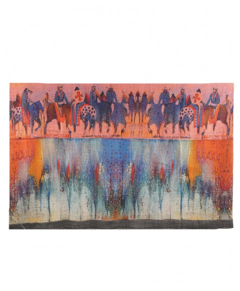 Digital Cashmere Stole - Red Angry Bulls