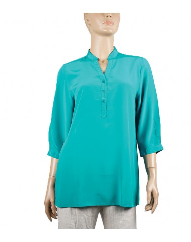 Plain Short Silk Shirt - Green