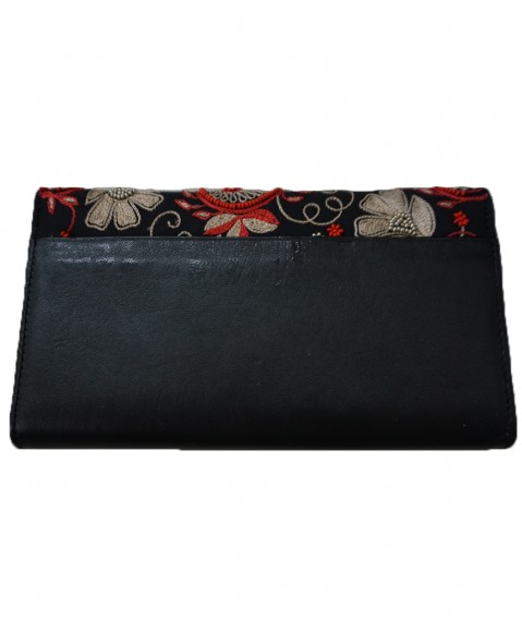 Ashika Wallet - Red and Cream Embroidered 