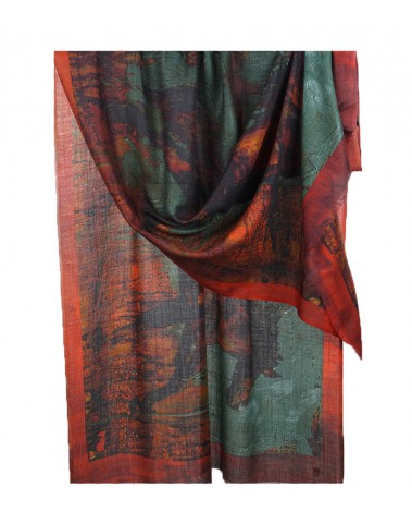 Digital Cashmere Stole - Red Horse