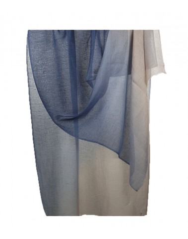 Linen Shaded Stole - Navy To Beige