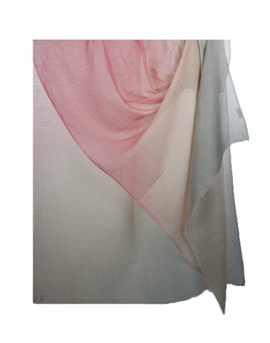 Linen Shaded Stole - Grey To Pink