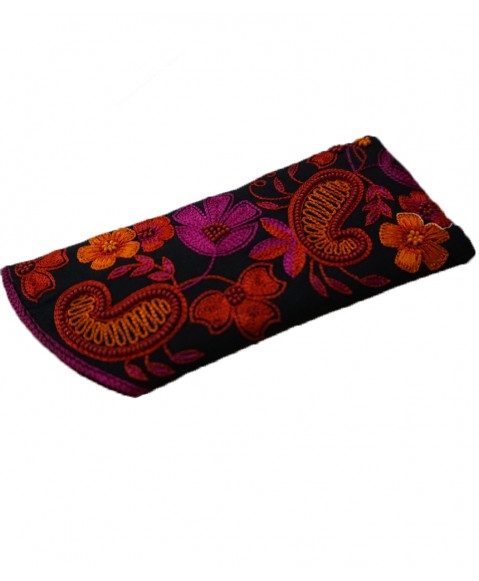 Spectacle Case - Orange and Pink Embroidered 