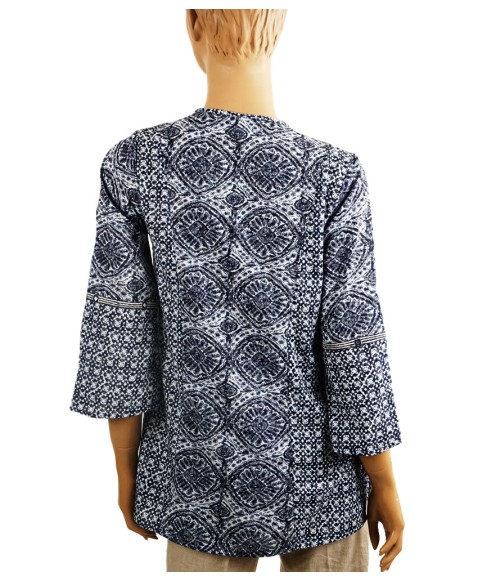 Casual Kurti - Blue Festival Kurti 