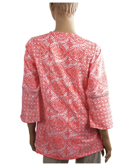 Casual Kurti - Peach Festival Kurti 