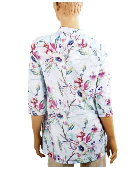 Casual Kurti -Big Lilac Flowers