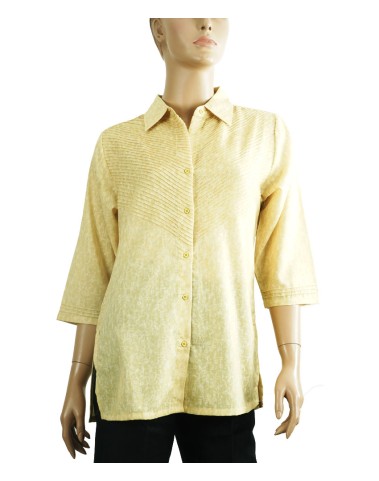 Casual Kurti - Mustered Yellow Full Pintuck