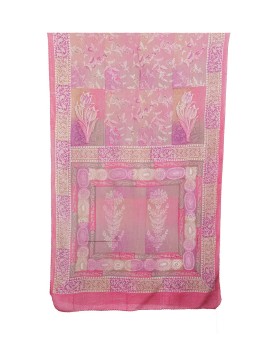 Crepe Silk Scarf -Dusty Pink Floral