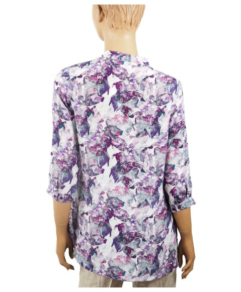 Short Silk Shirt - swiss plant